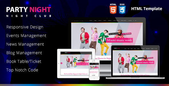 Party Night - Night Club HTML Template