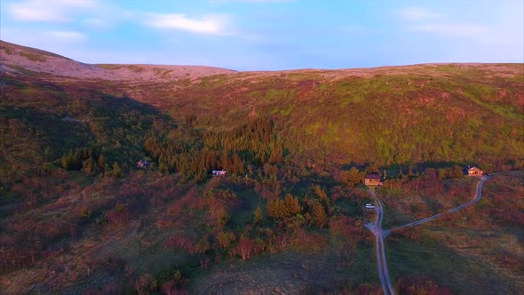 Mountain huts on Andoya in Norway