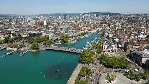 City of Zurich in Switzerland From Above  Aerial View