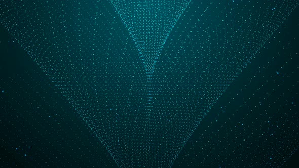 New Cyan Color Cyclone Digital Particle Animated Background