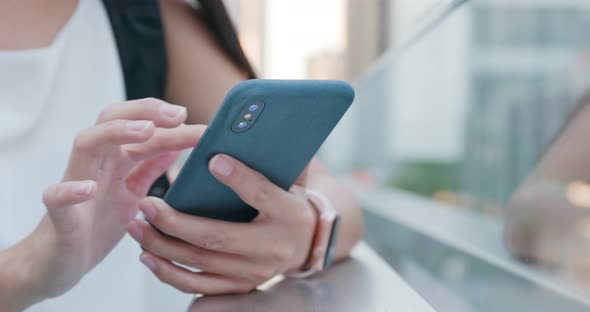 Close up Of Woman Use of Smart Phone