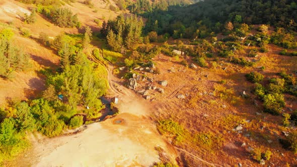 Jermuk Hot Mineral Springs In Wild Nature