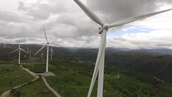 Wind Turbines Aerial View