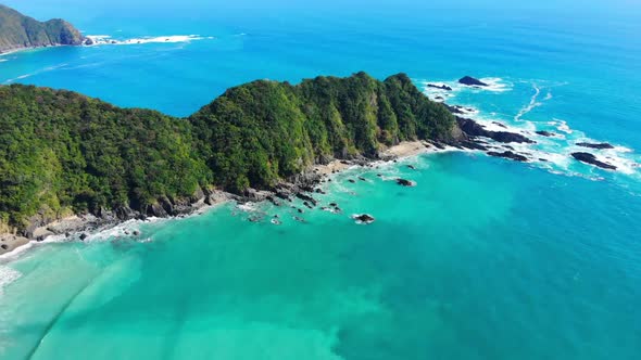 beautiful natural coastline with turquoise water