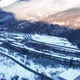 Aerial drone view of highway in winter - VideoHive Item for Sale