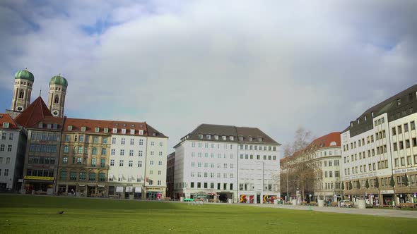 Green Square and Various Buildings in City Center Munich Architecture