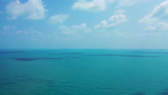 Aerial view texture of beautiful bay beach journey by blue sea and white sand background of journey 