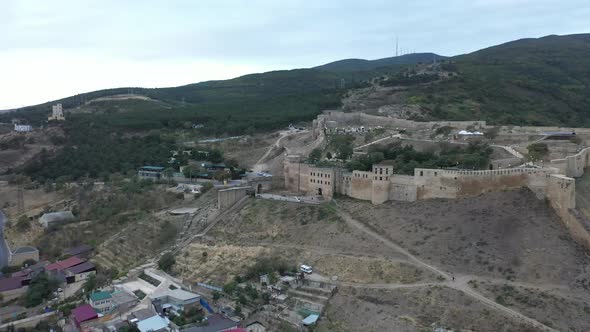 Aerial Overview of the Ancient Fortress Narinkala in Derbent