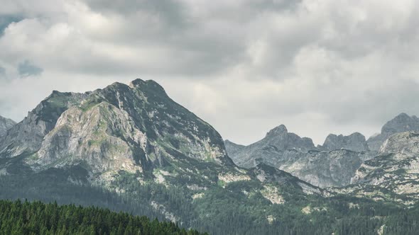 Landscape of Mountain Peak with Clouds at Mount Rainier National Park Washington USA