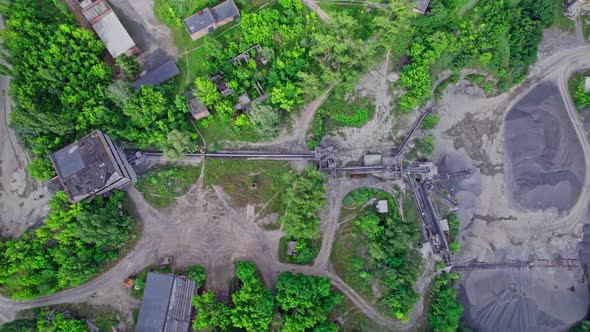 Aerial Flight over the Quarry of Sand and Stone