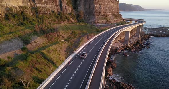 Sea Cliff Bridge Cyclists 