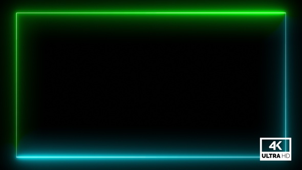 Neon Green & Blue Frame Overlay Background 4 K Looped V8