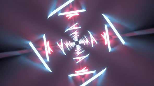 3D Abstract Seamless Neon Lights Looping