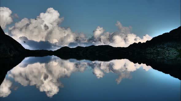 Reflection Clouds In A Lake Timelapse