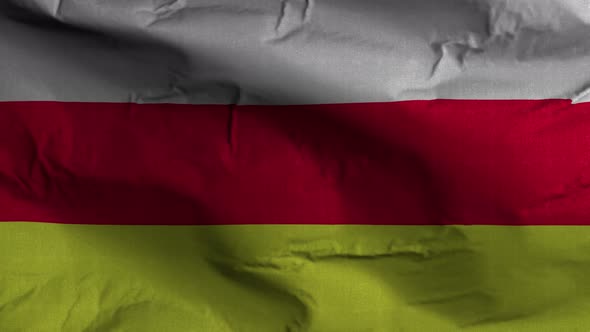 South Ossetia Flag Textured Waving Background 4K