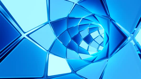 Hypnotic Endless Tunnel, 3D Blue Sci-Fi VJ Loop Motion Graphics