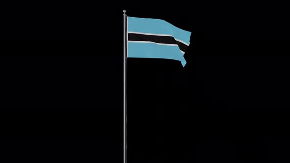 Botswana Flag Pole Loops With Alpha