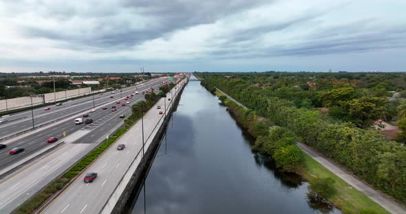 Aerial Video New River Levee And Greenway Fort Lauderdale Fl