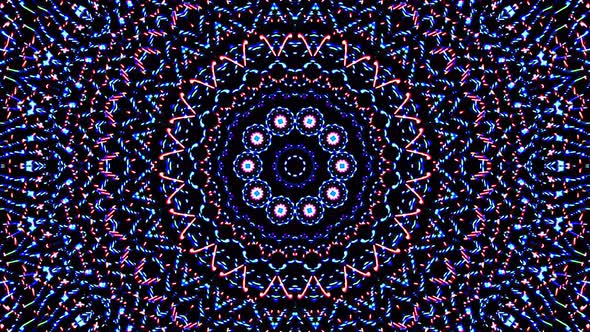 Abstract Kaleidoscope pattern with full colors. Magic mandala. 4k