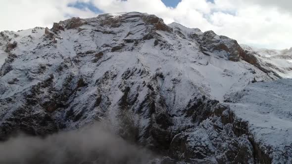 Aerial Over Mountains In Fog