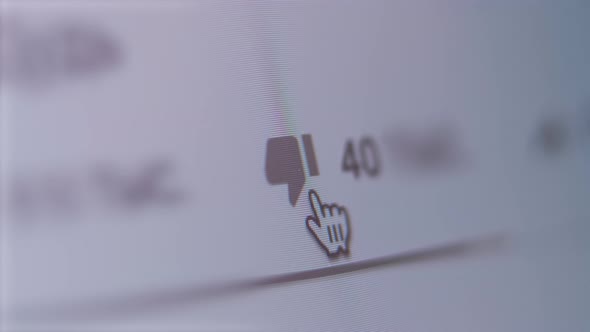 A Close Up Shot of Dislikes Being Counted on a Social Network Page