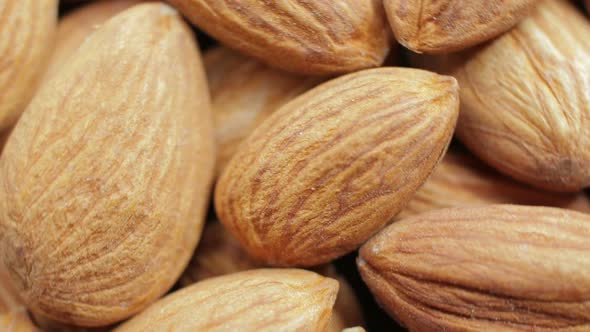 Macro Shooting of a Brown Almonds Heap