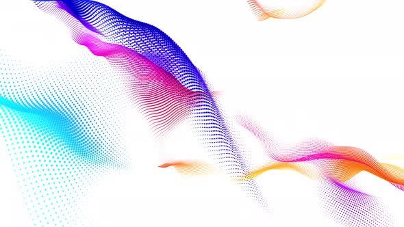 Abstract white colorful particle tech swirly line animation 4k background