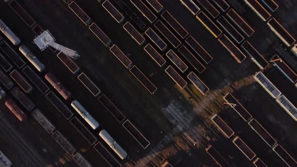 Drone Flies Over Railway