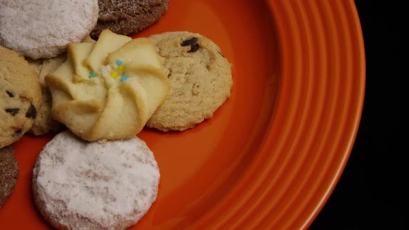 Cinematic, Rotating Shot of Cookies on a Plate - COOKIES 312