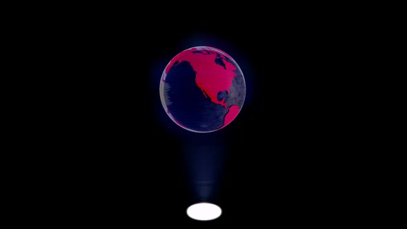 Hologram Earth Black Red