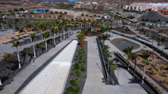 Drone view - New urban park in Tenerife