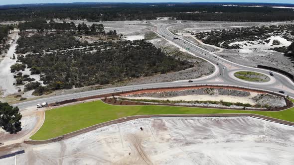 Aerial view of a Road in Australia