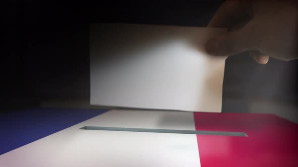Digital Composite Hand Voting To National Flag OF France 