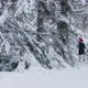 A woman walking through deep snow in forest - VideoHive Item for Sale