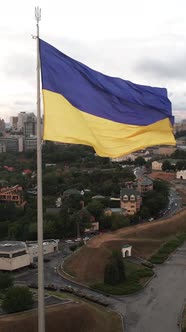 Vertical Video National Flag of Ukraine By Day