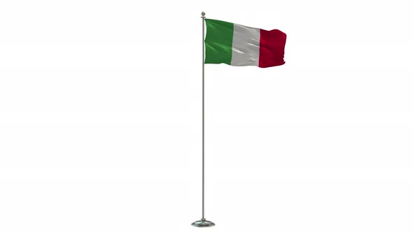 Italy  Looping Of The Waving flag Pole With Alpha