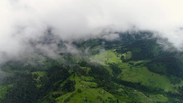 Flying Through Amazingly Beautiful Cloudscape. Picturesque Timelapse of White Fluffy Clouds Moving