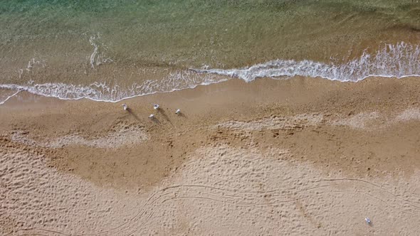 Beautiful Remote Beach with Crystal Clear Water Aerial View