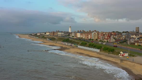 Seaside Pier with Lighthouse in England