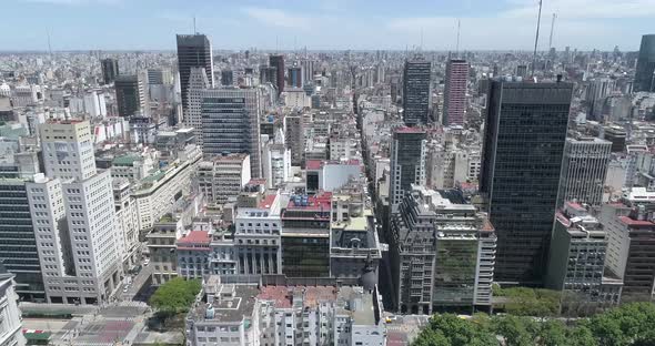 Buildings in the center of the city in the federal capital. Buenos Aires, Argentina.