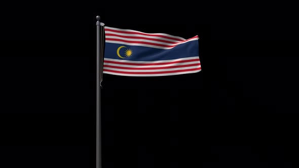 Kuala Lumpur City Flag With Alpha 4K