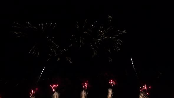 Real Abstract Fireworks Display Celebration  High Quality Hdr Footage