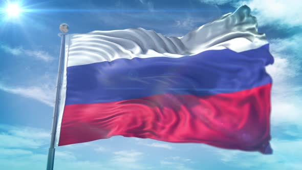 4K 3D Russia Flag