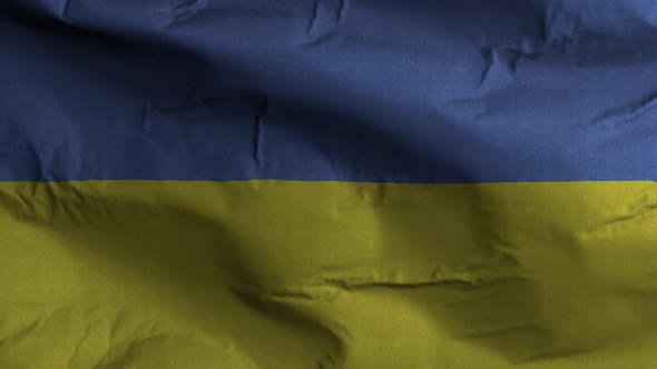 Ukraine Flag Textured Waving Background 4K