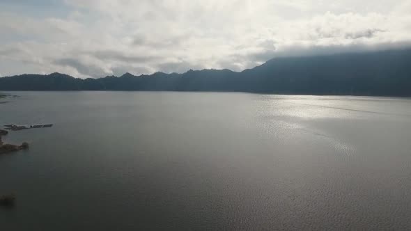 Lake and Volcano at Sunrise Batur
