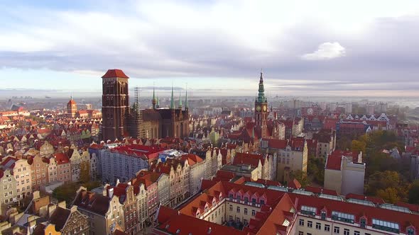 The old town of Gdansk, top view