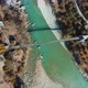 Aerial 90 Degree View of bridge over Bhagirathi river in Harshil, Uttarkashi, Uttarakhand, India - VideoHive Item for Sale