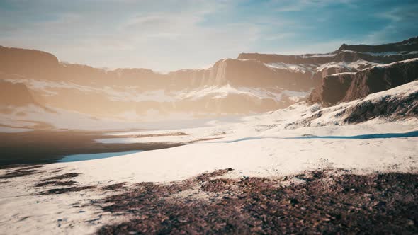 Rocks and Hills Under the Snow