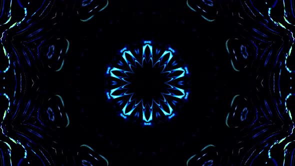 Bright abstract light governing blue color, kaleidoscope