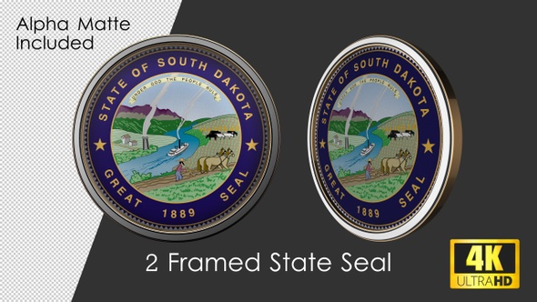 Framed Seal Of South Dakota State